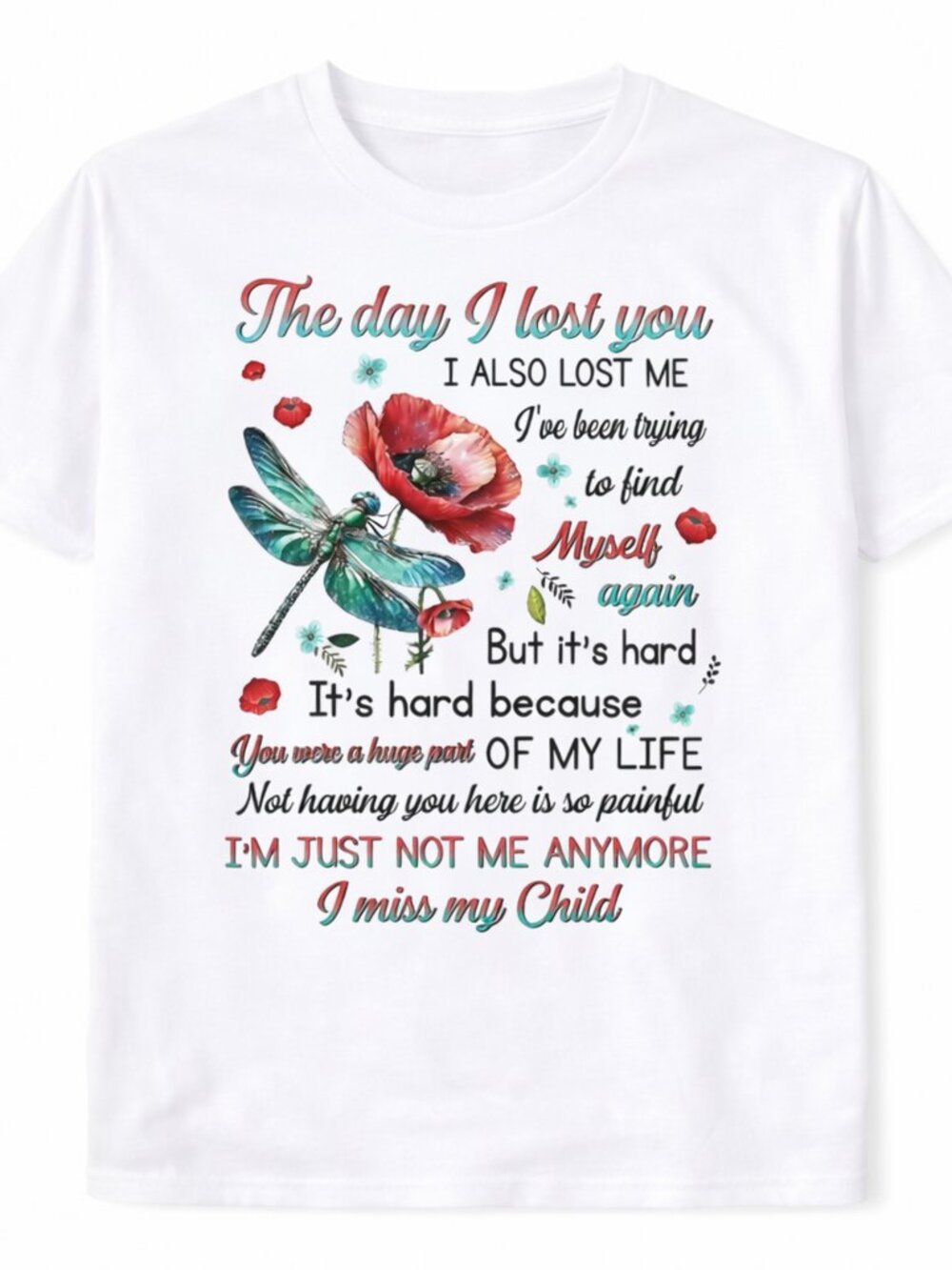 The Day I Lost You Memorial Graphic T-Shirt Trendy Boutique Style Tee Womens Top